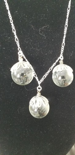 Vintage Elements Art Nouveau Style Necklace Vtg. silvp. Floral Beadcap clasp 18" - Picture 2 of 9