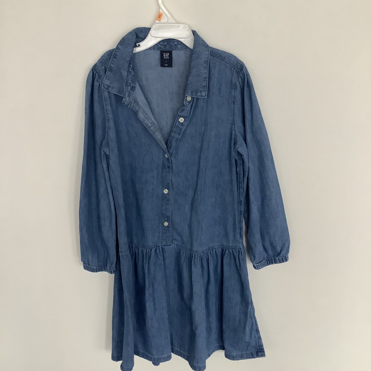 gap denim dress shirt Girls Pearl Snap Button Blue Size L Womens denim Color:Corfu 50julyflashsale25 Floral Sequin Spaghetti Strap Tunic length