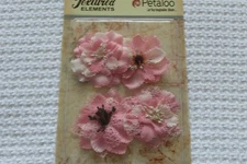 Petaloo Textured Elements "Pink Burlap Blossoms" 1200-211 - 4 per Package!