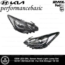 OEM LED DRL Xenon Head Light Lamp Set 92101 /92102J5100  For KIA Stinger 18-22 