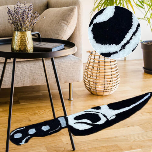 Skull Knife Carpet Horror Bedside Rug Wear Resistant Cashmere Home Decor(63.5CM)