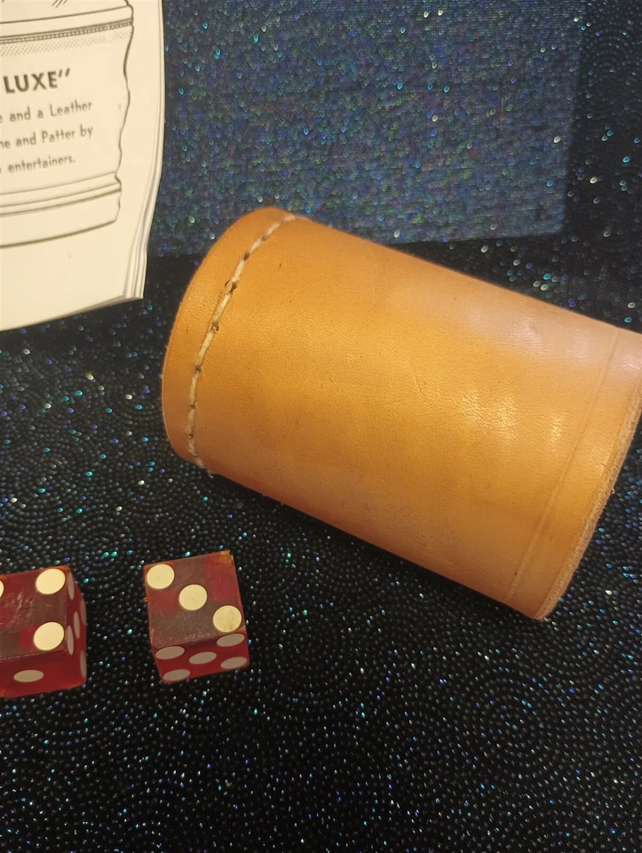 Würfel Stapelbar De LUXE Leder Bar Tasse Barkeeper Würfel Routine Senator Crandall - Bild 2 von 4