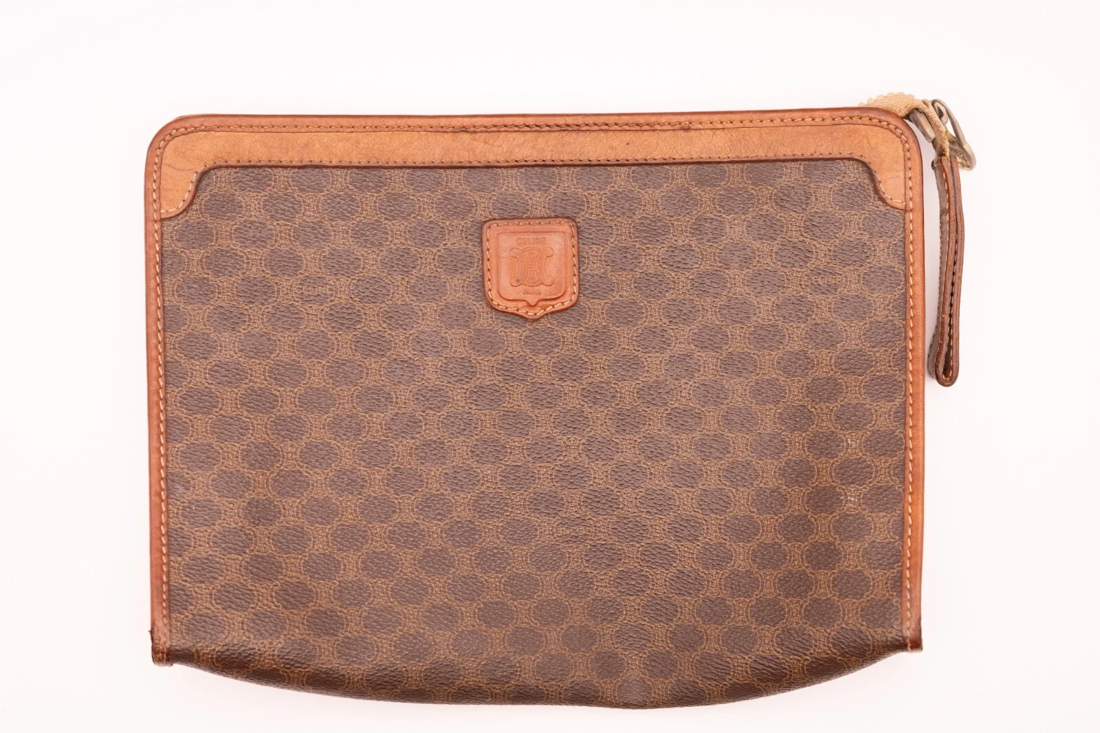 Borsa pochette CELINE Macadam pelle PVC marrone originale dal GIAPPONE