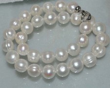 Huge 12-14mm Natural white freshwater South Sea Pearl Necklace 18"