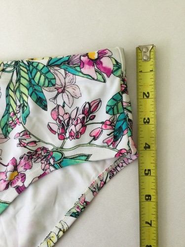 Forever 21 Floral Bikini Bottom Swimsuit NEW Plus Size 2X White Pink Green Print - Picture 5 of 10