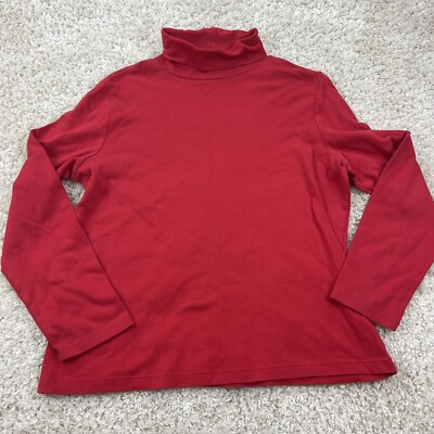 White stag XL 16-18 womens long sleeve shirt turtle neck red