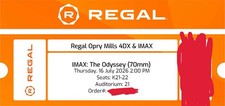 First showing of The Odyssey IMAX 70mm Movie Tickets Nashville TN TWO TICKETS