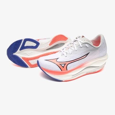 MIZUNO Women's Wave Rebellion Flash 3 J1GD2535 21 White Pink Silver Width 2E
