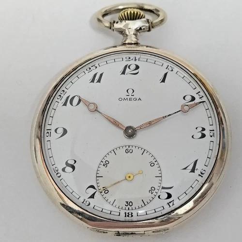 Ω Omega Pocket Watch 1951, Solid Silver 0.800, 312 1 812, 49.2mm/23s, Very Rare