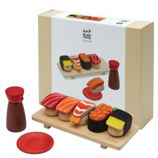Wooden Pretend Play Food Sushi Kit for Kids Kitchen Toy Includes Sushi Ro...