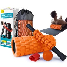 5 in 1 Foam Roller Set for Deep Tissue Muscle Massage, Trigger Point Fitness ...