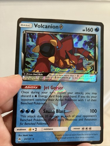 Volcanion Prism Star SM Forbidden Light EN Holo Rare 160 HP 31/131