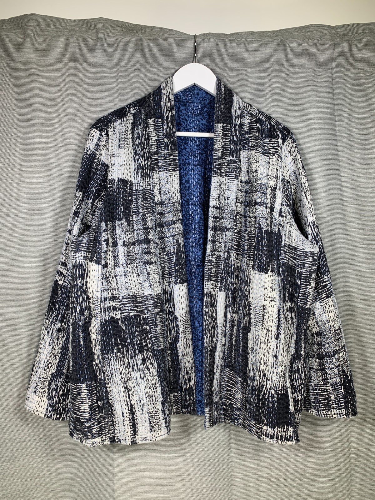 Sahara Reversible Patchwork Jacket Size UK20 Blue… - image 2