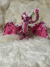 Dragon 15  Designed In Pink And White Multicolor Hand Crochet