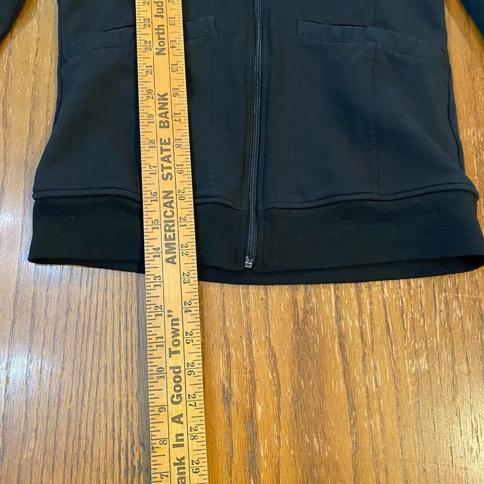 Chaqueta Médica Mujer Negra XXS - Ropa de Trabajo Cremallera Frontal Uniforme Médico Top Elástico Foto 4 de 4