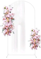 Putros White Wedding Metal Arch Backdrop Stand 7.2FT Ceremony Decoration