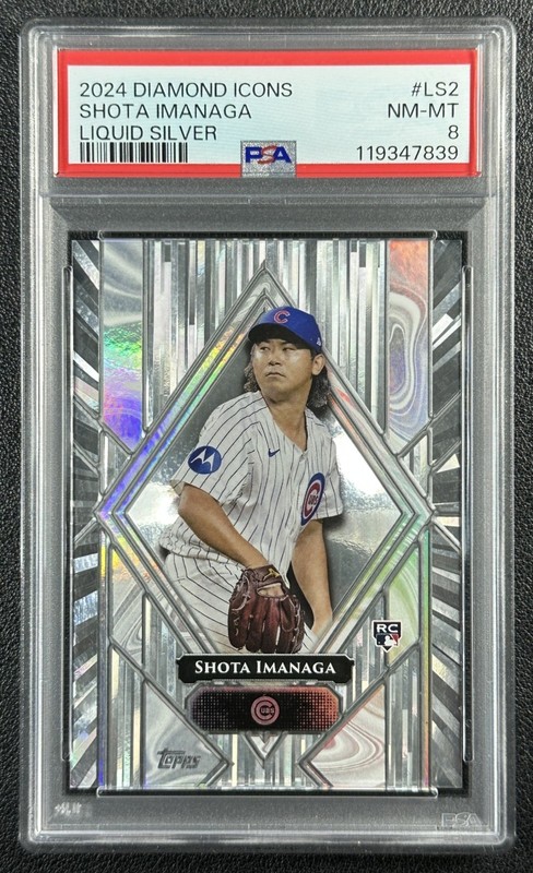 SHOTA IMANAGA PSA 8 2024 TOPPS DIAMOND ICONS #LS-2 ROOKIE LIQUID SILVER SSP 7839