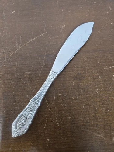 Wallace Rose Point Butter Spreader Knife Sterling