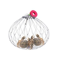 Automatic Collapsible Fishing Crab Trap Net Wide Coverage Steel Wire Net Cage