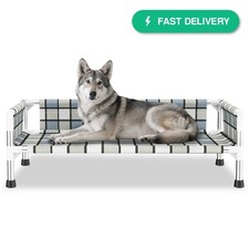 Caghash Elevated Raised Outdoor Dog Bed Cooling Guardrail Medium 34"x20"x12"