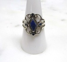 Women's Lapis Lazuli Sterling Silver Ring Size 8.25 4grams 6-A332
