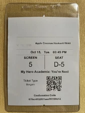 MY HERO ACADEMIA: YOU’RE NEXT. 10/15 (2024). Apple Cinemas Hooksett IMAX. Ticket