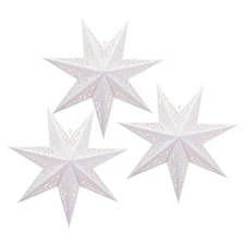  3 Pcs Christmas Star Lantern Foldable Hanging Paper Lanterns Lampshade