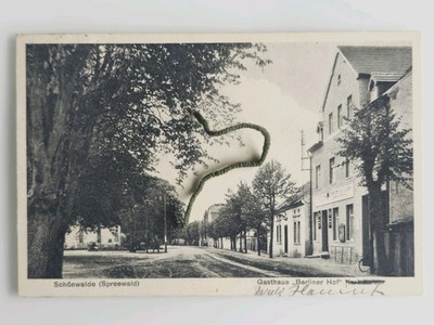 AK Schönwalde Spreewald Gasthaus Berliner Hof Karl Kaiser gelaufen 1929