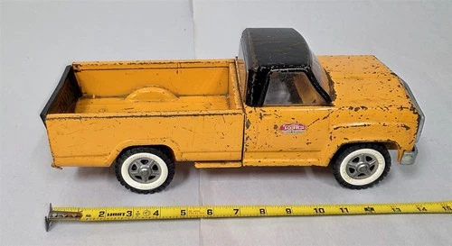 T-209 VINTAGE 60'S TONKA PRESSED STEEL ORANGE PICKUP TRUCK