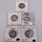 Barber Quarter Lot 5-/pcs 1901, 1905, 1909d, 1915, 1916d .Nice Mix Lot #4