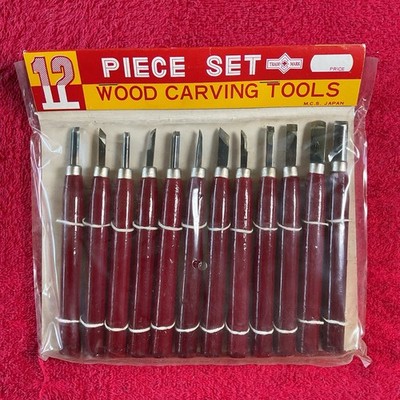 Vintage - 12 Piece Trademark Brand Wood Carving Tool Set - Factory Sealed