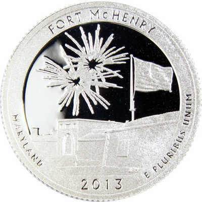 #ad 2013 S Fort McHenry National Monument Quarter Silver Proof 25c Coin $28.99