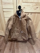Vintage Carhartt Men’s J04 BRN Brown Hooded Jacket Lined Size XL Made In USA