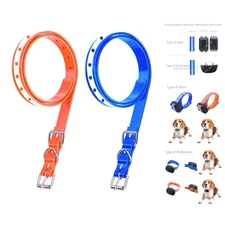 2 Pack Reflective TPU Dog Collar Strap for Electronic Training - Adjustable Fit