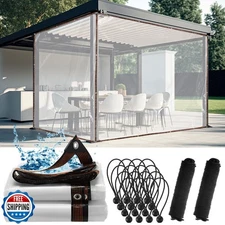 Windyun 2 Pack Heavy Duty Clear Tarps with Reinforced Edge Plasti