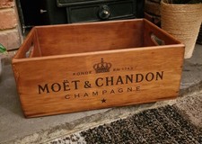 Large Moet Chandon Champagne Decorative Wooden Hamper / Log Box 40cm