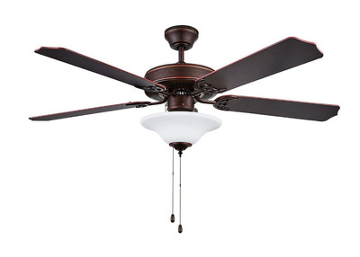 Concord Heritage 52'' LED Ceiling Fan Indoor Light Fixture 5 Blade, Bronze/White