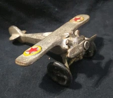 Vintage 5 inch Cast Iron Hubley Military Plane 