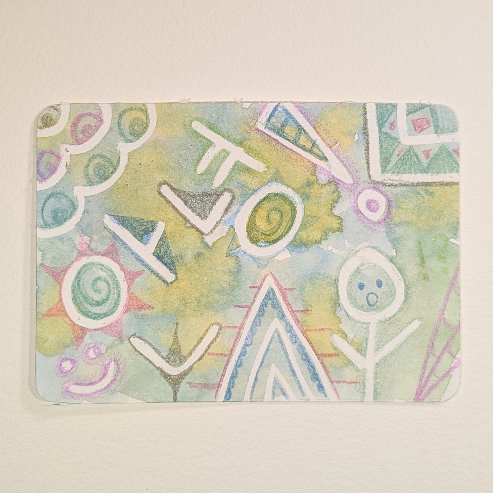 ACEO Original, Abstract, Whimsy, Gouache painting by Yeahtessy