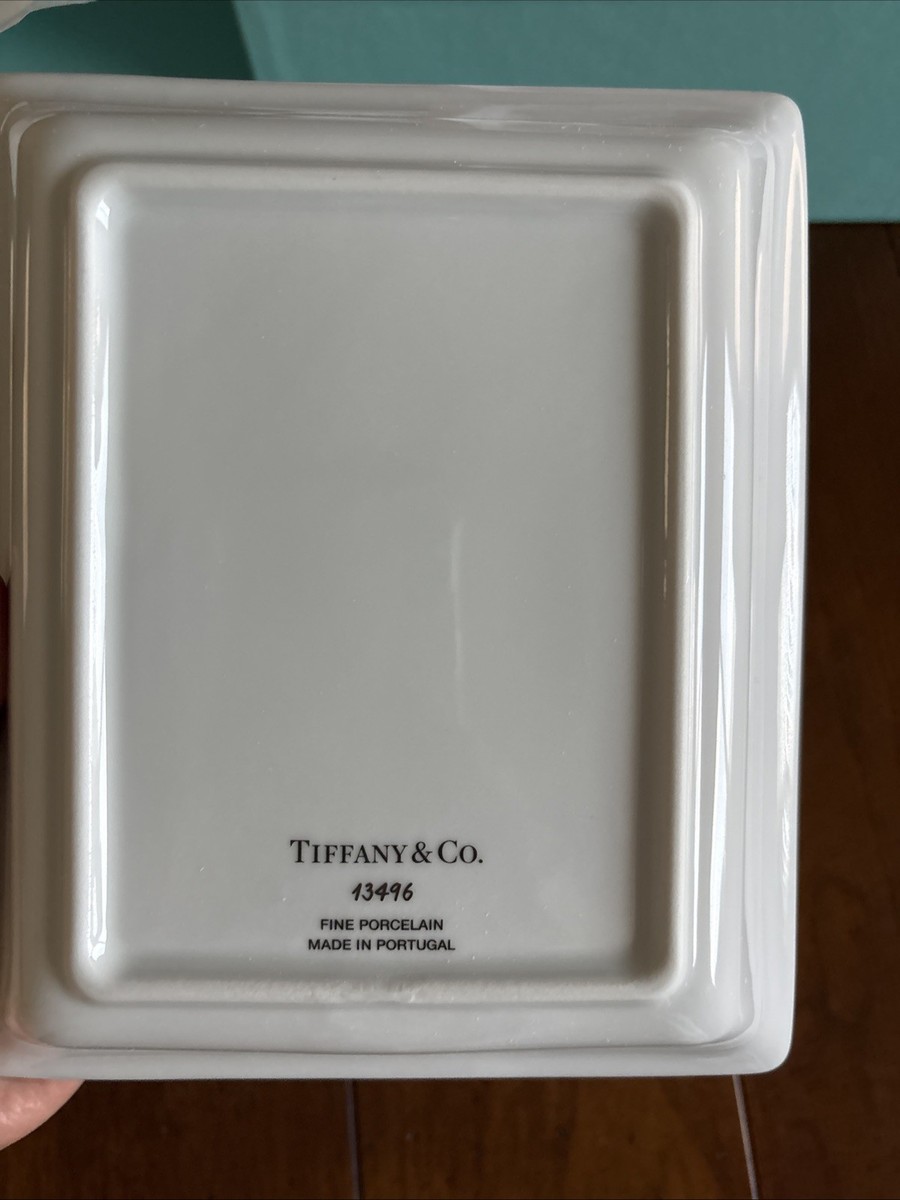 TIFFANY & Co. Vide Poche Tray Rectangle Plate Silver porcelain
