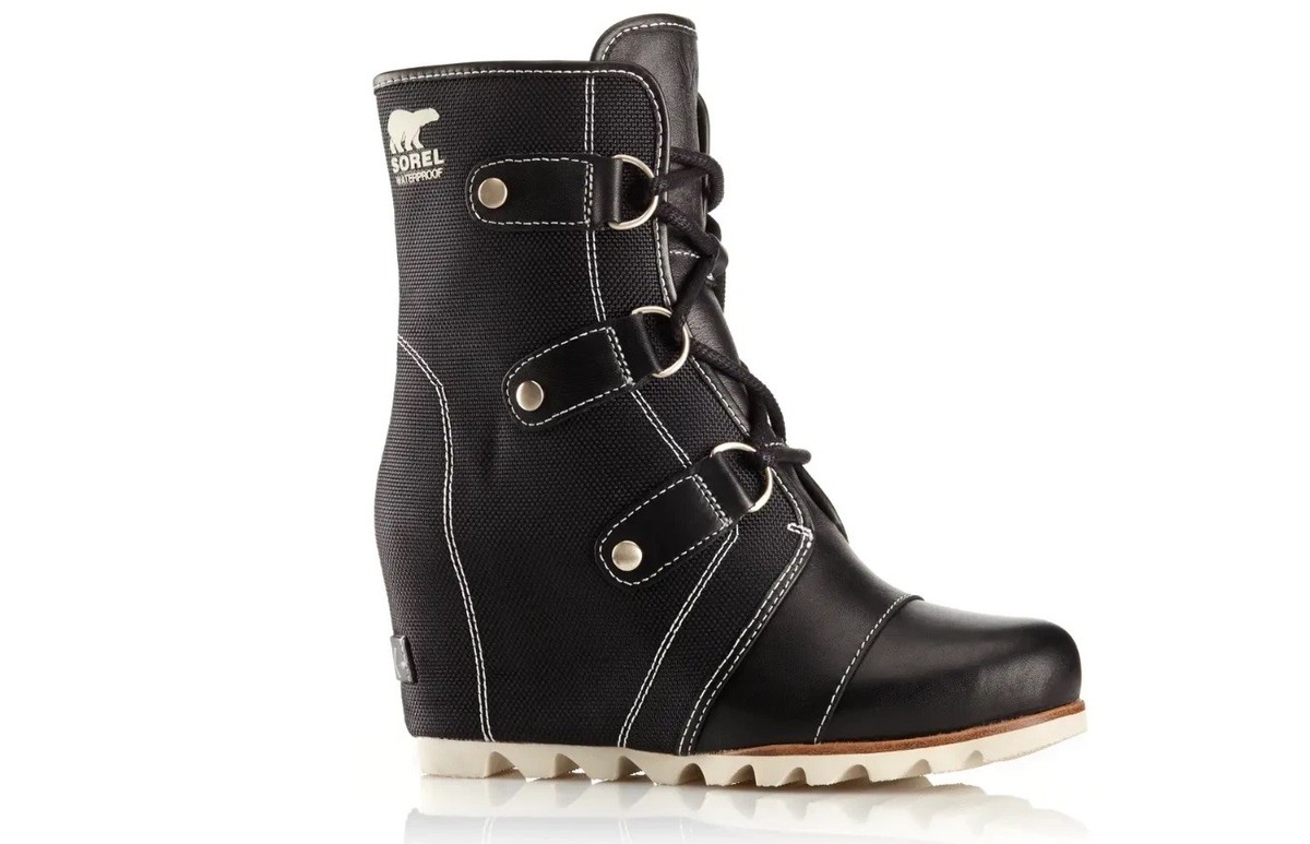 Sorel Joan Of Arctic Wedge Mid X Celebration Casual Boots Black Punk  Gothic