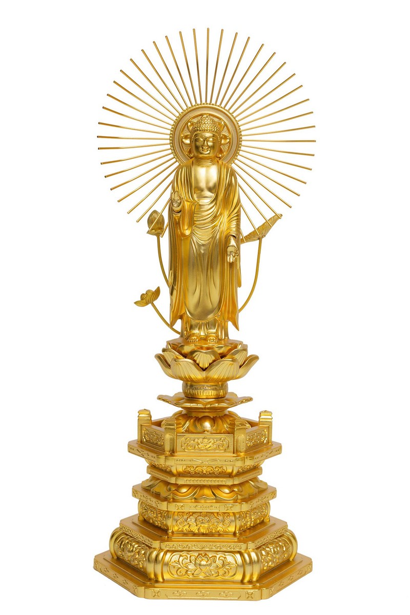 ブッダ像ー金張り  Buddha StatueーGold Ｐlated Large Buddha Statue for Sale