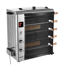 VEVOR Countertop Vertical Oven Brazilian Flame 5 Auto Rotating Skewers