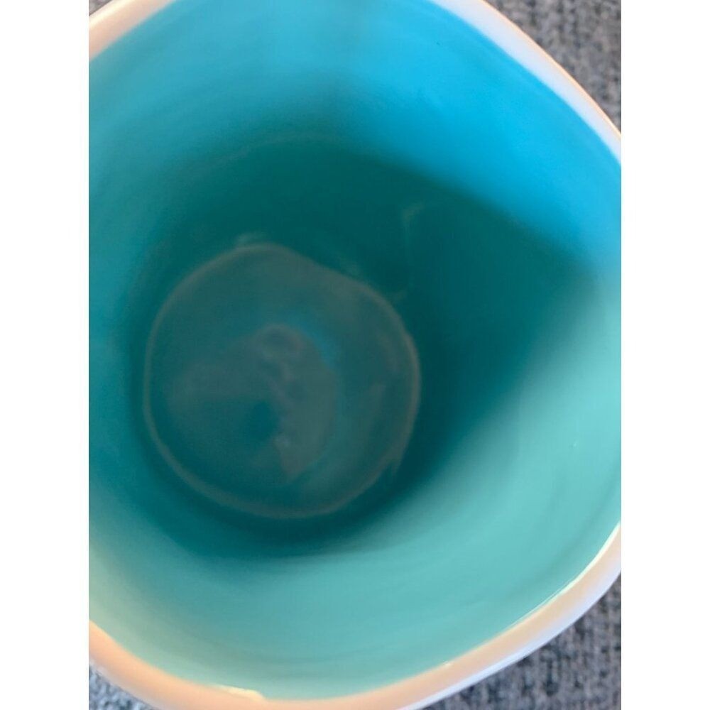 Rae Dunn Artisan Collection "Gulp" Mug White With Blue Interior