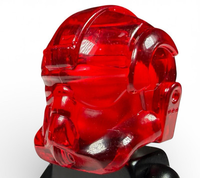 Lego Star Wars Unreleased Monochrome Prototype Trans Red TIE Pilot Helmet
