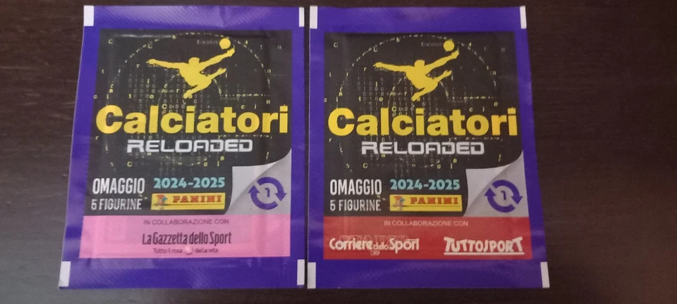 SET 6 BUSTINE DIFFERENTI 1 ^ 2^3^ USCITA CALCIATORI PANINI RELOADED 2024 -25 - Immagine 2 di 4
