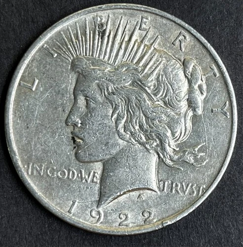 1922-D Peace Silver Dollar, XF