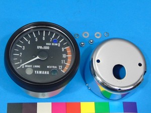 1974 TX500 1975 XS500 Tachometer WORKS Yamaha tach with housing bucket xs tx 500