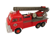 GAMA POMPIERS Camion Grande Échelle 34cm Vintage Allemagne Friction Testé