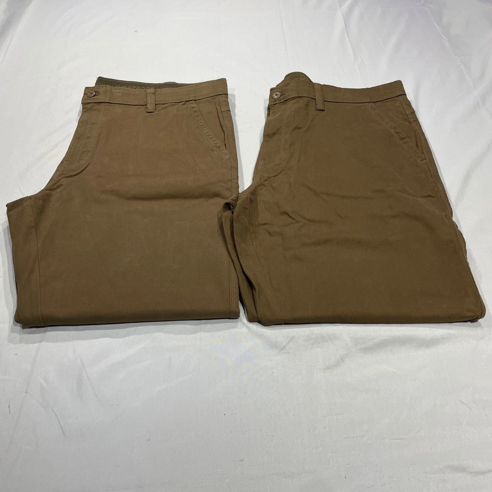 Weatherproof Mens Cedar Brown Stretch Straight Leg Commuter Pants Bundle 40x32